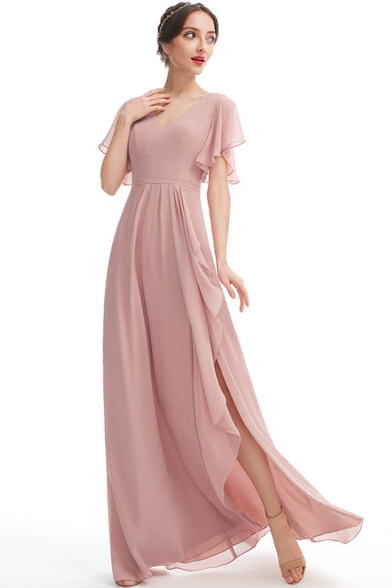 Robe Trapèze Mousseline Fendue - gallery 4