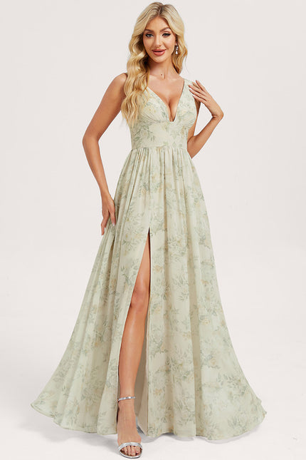 Robe Trapèze Longue Beige Élégante - gallery 1