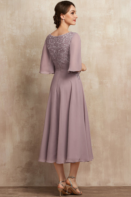 Robe Trapèze Lilas Élégant - gallery 6