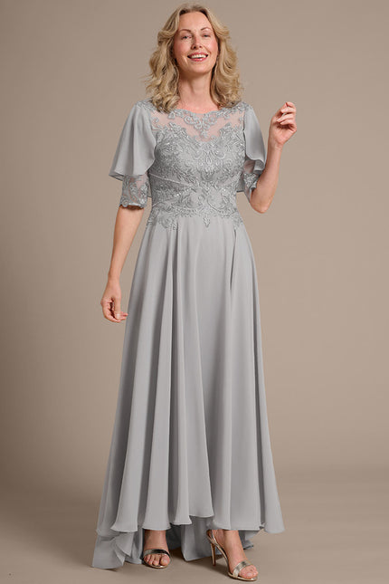 Robe Trapèze Élégance Grise Lumineuse - gallery 6