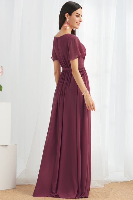 Robe Trapèze Longue Beige Élégante - gallery 1