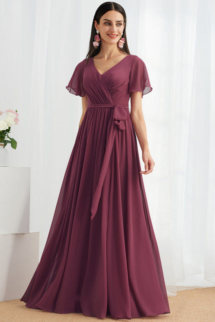 Robe Trapèze Longue Beige Élégante - gallery 5
