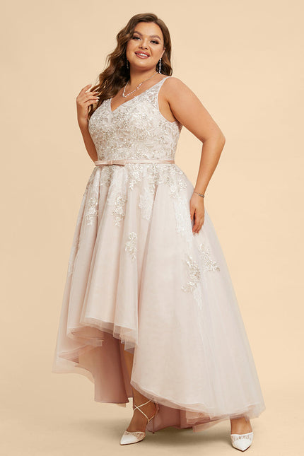 Robe Trapèze Lueur De Satin Rosé - gallery 8