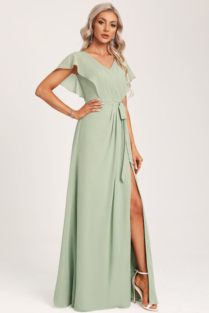 Robe Trapèze Mousseline Fendue - gallery 2