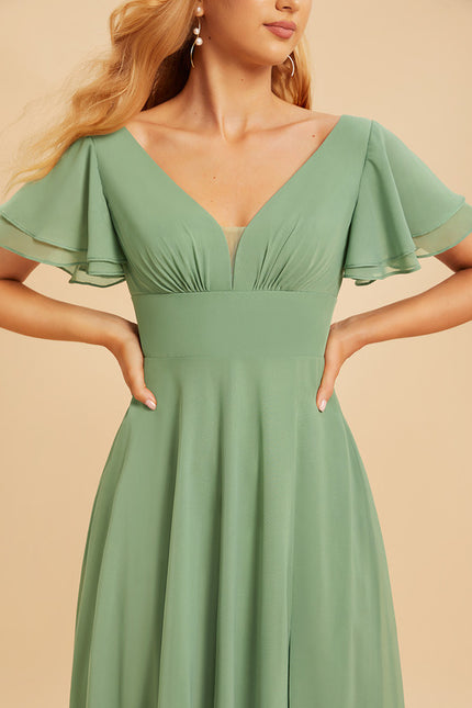 Robe Trapèze Mousseline Fendue - gallery 5