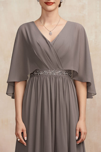 Robe Trapèze Gris Élégance Sereine - gallery 7