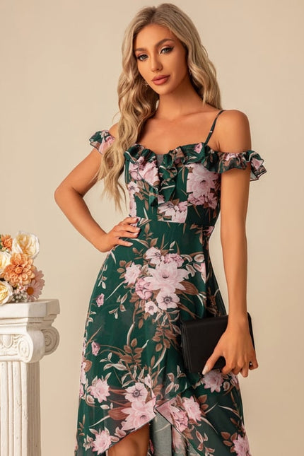 Robe Trapèze Élégance Florale Émeraude - gallery 6