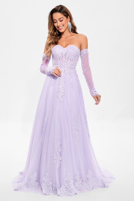 Robe Trapèze Lavande Élégante - gallery 3