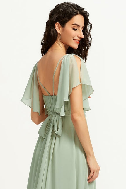 Robe Trapèze Mousseline Fendue - gallery 4