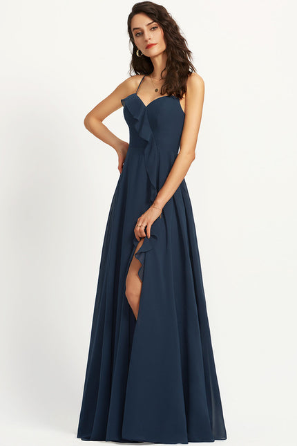 Robe Trapèze Longue Beige Élégante - gallery 2