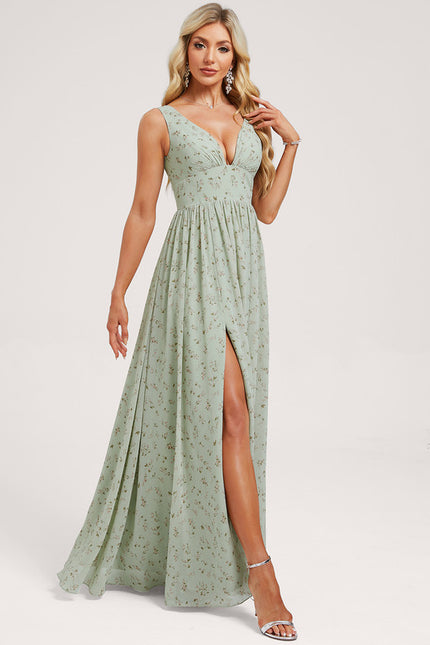 Robe Trapèze Longue Beige Élégante - gallery 1