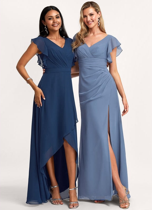 Robe Trapèze Mousseline Fendue - gallery 6