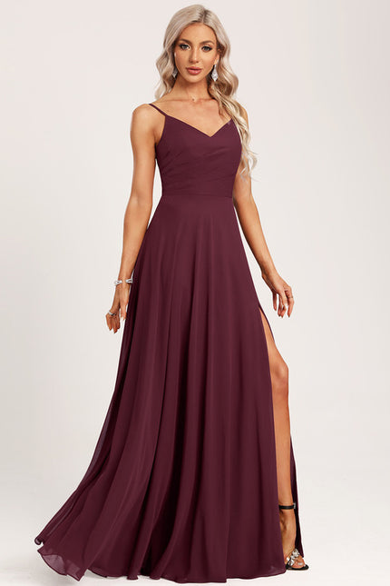 Robe Trapèze Longue Beige Élégante - gallery 2