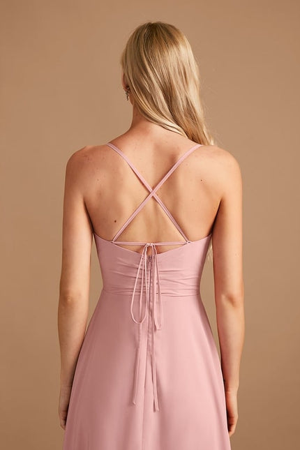 Robe Trapèze Longue Beige Élégante - gallery 6