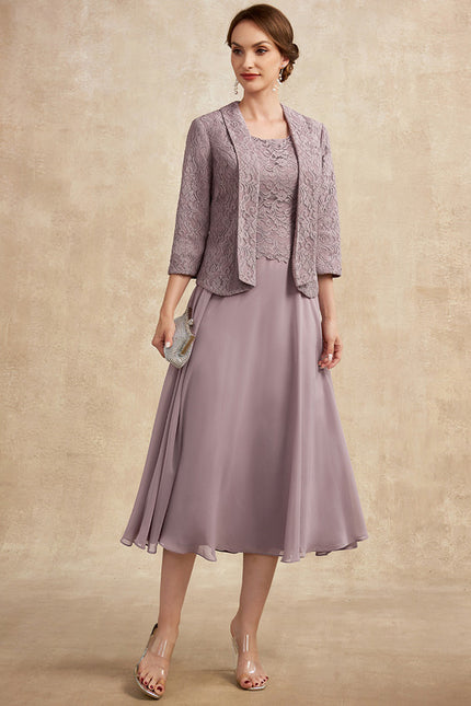 Robe Trapèze Lilas Élégant - gallery 8