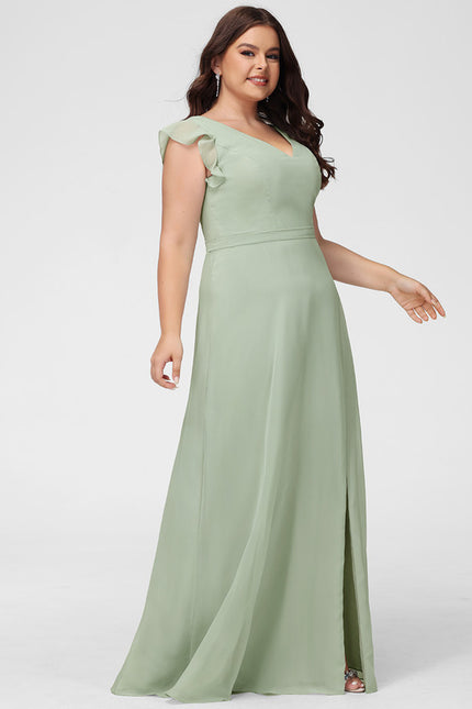 Robe Trapèze Longue Beige Élégante - gallery 8