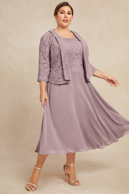 Robe Trapèze Lilas Élégant - gallery 9