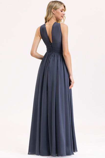 Robe Trapèze Mousseline Fendue - gallery 3