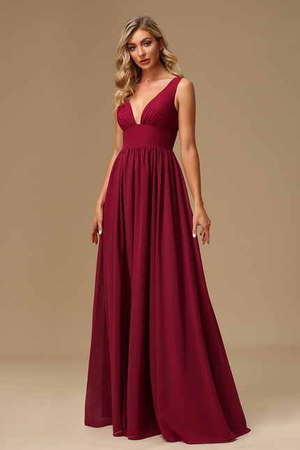 Robe Trapèze Longue Beige Élégante - gallery 2