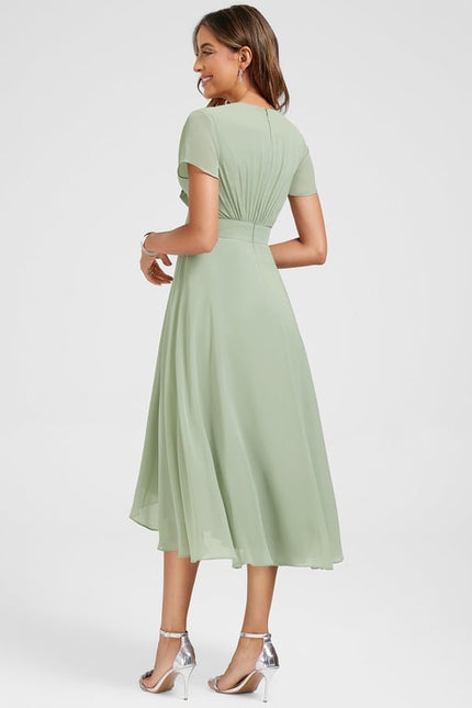 Robe Trapèze Flottante Verte - gallery 7