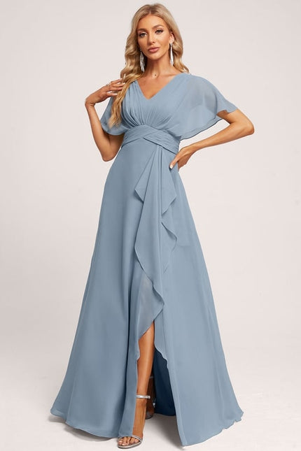 Robe Trapèze Mousseline Fendue