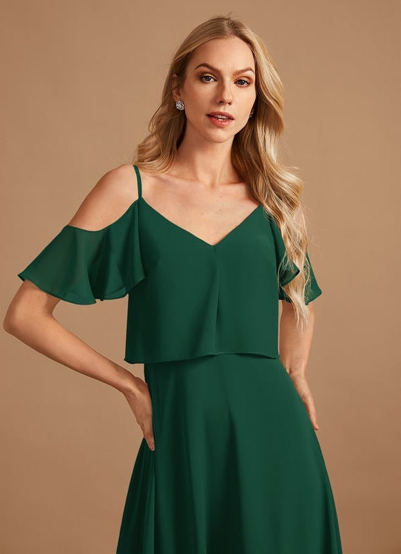 Robe Trapèze Mousseline Fendue - gallery 4