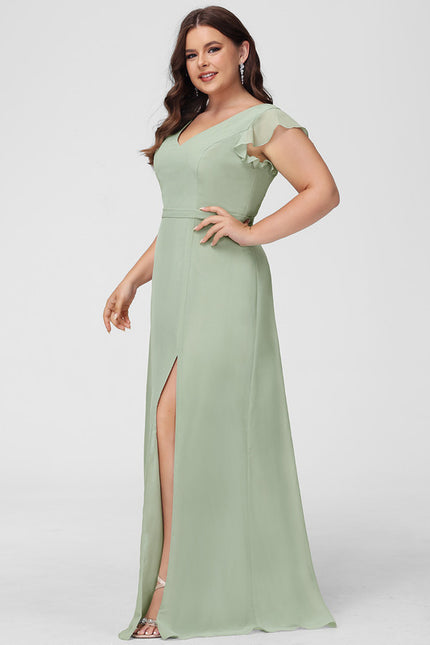 Robe Trapèze Longue Beige Élégante - gallery 9