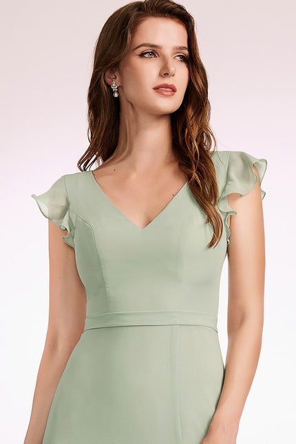 Robe Trapèze Longue Beige Élégante - gallery 2