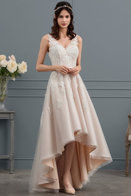 Robe Trapèze Lueur De Satin Rosé - gallery 3