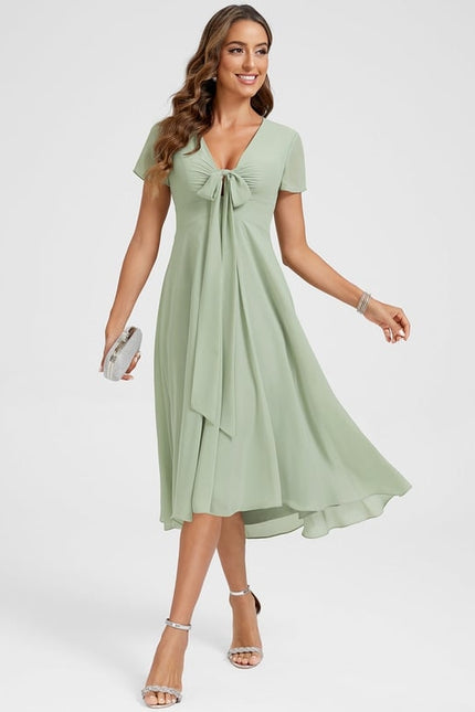 Robe Trapèze Flottante Verte - gallery 2