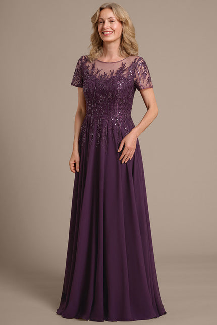 Robe Trapèze Longue Violetée - gallery 4