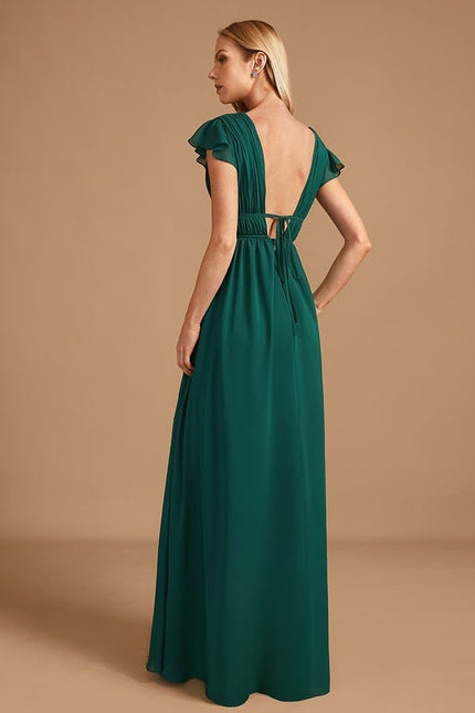 Robe Trapèze Longue Beige Élégante - gallery 8