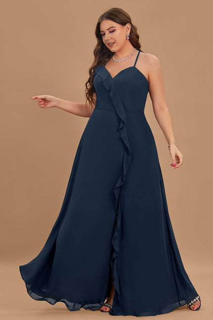 Robe Trapèze Longue Beige Élégante - gallery 9