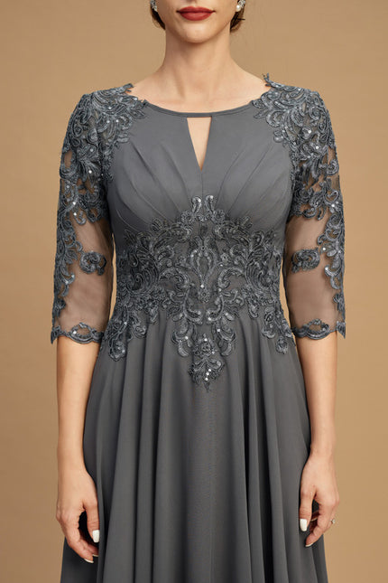 Robe Trapèze Gris Lumineux - gallery 3