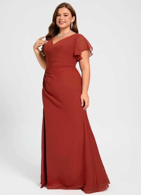 Robe Trapèze Mousseline Fendue - gallery 9