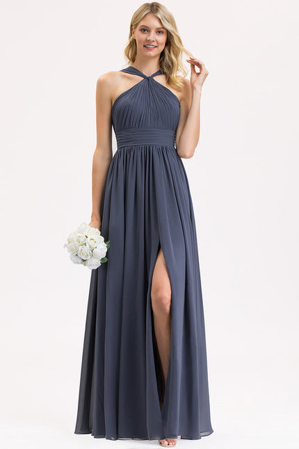 Robe Trapèze Mousseline Fendue - gallery 4