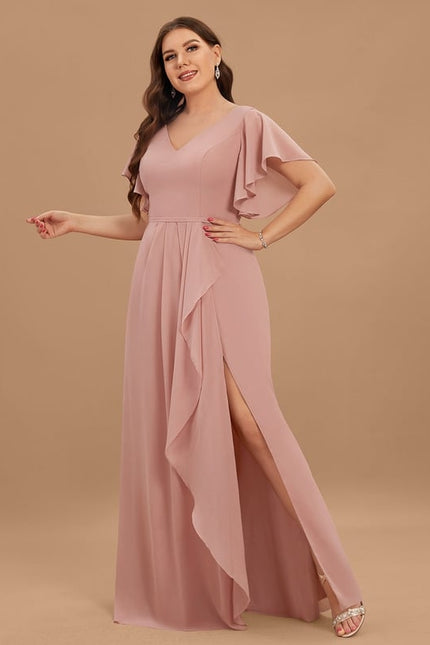 Robe Trapèze Mousseline Fendue - gallery 9