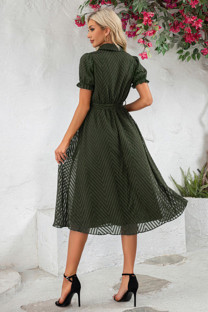 Robe Trapèze Marine Texturée - gallery 8