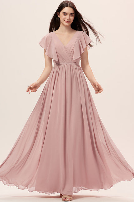 Robe Trapèze Longue Beige Élégante