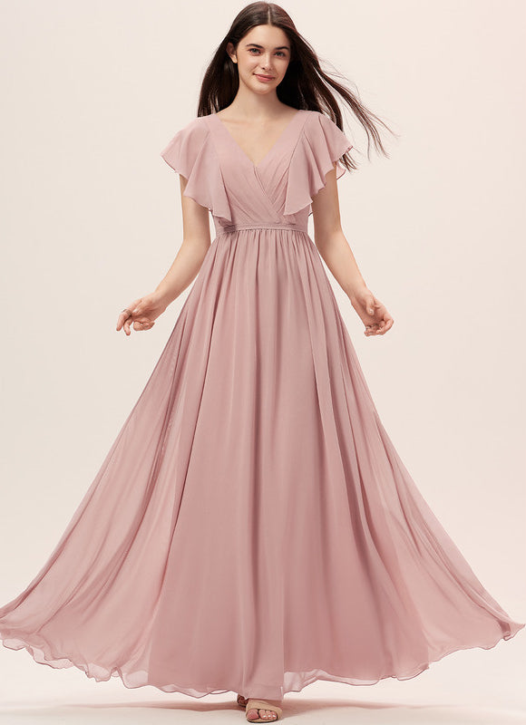 Robe Trapèze Longue Beige Élégante