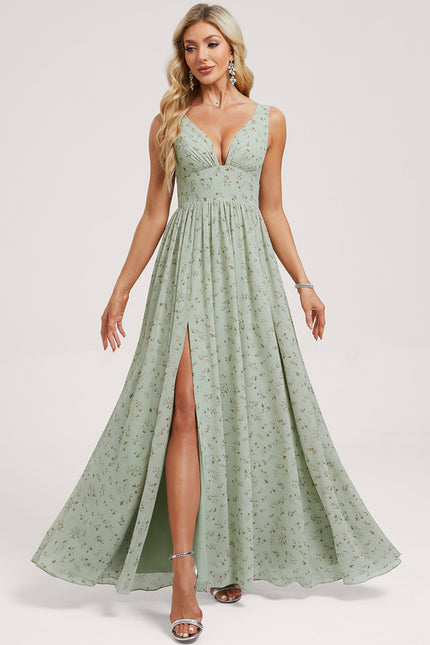 Robe Trapèze Longue Beige Élégante