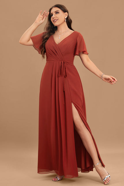 Robe Trapèze Longue Beige Élégante - gallery 5