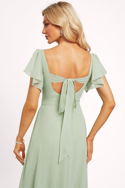 Robe Trapèze Mousseline Fendue - gallery 2