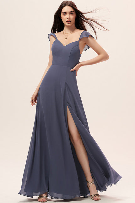 Robe Trapèze Longue Beige Élégante