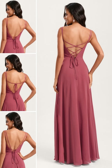 Robe Trapèze Mousseline Fendue - gallery 1