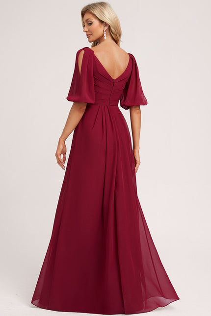 Robe Trapèze Longue Beige Élégante - gallery 1
