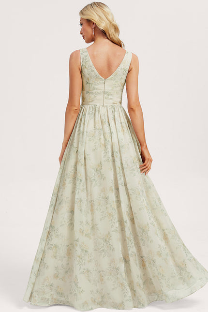 Robe Trapèze Longue Beige Élégante - gallery 5