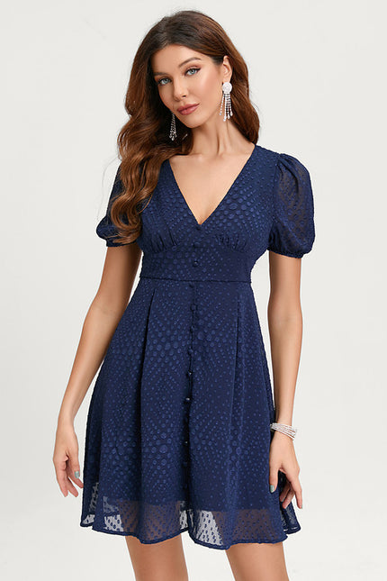 Robe Trapèze Marine Éthérée - gallery 6