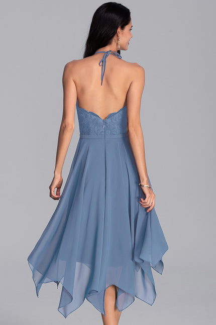 Robe Trapèze Bleu Aérien - gallery 6