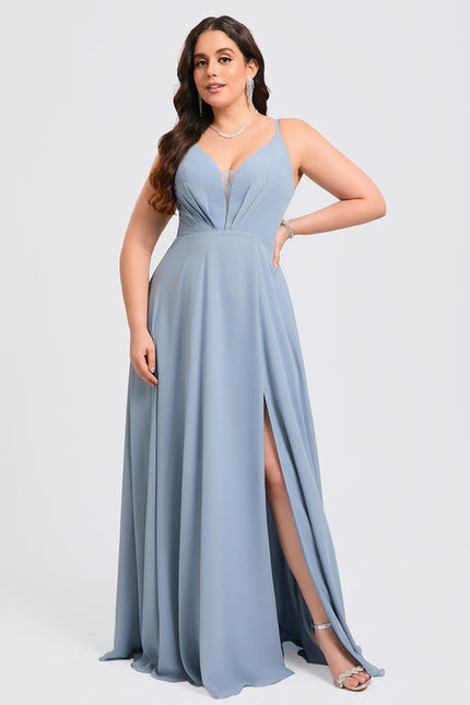 Robe Trapèze Longue Beige Élégante - gallery 9